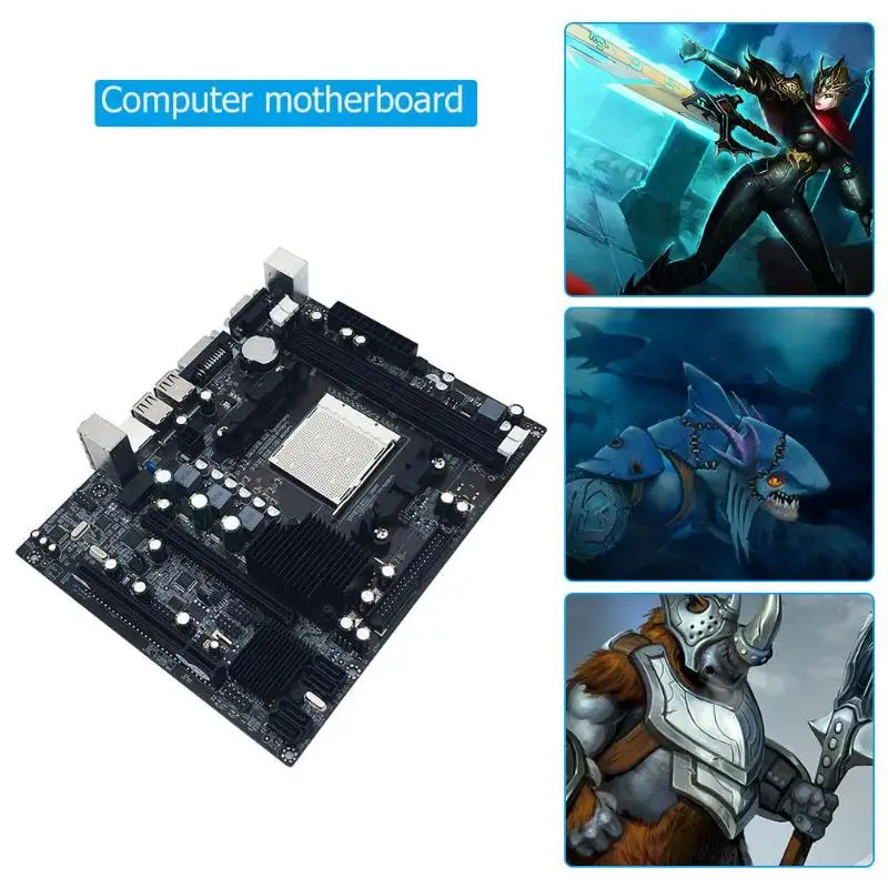 

2019 NEW Desktop A780 Computer Motherboard AM2 2xDDR2 PC Mainboard Double Channel Support VGA DVI Accessories