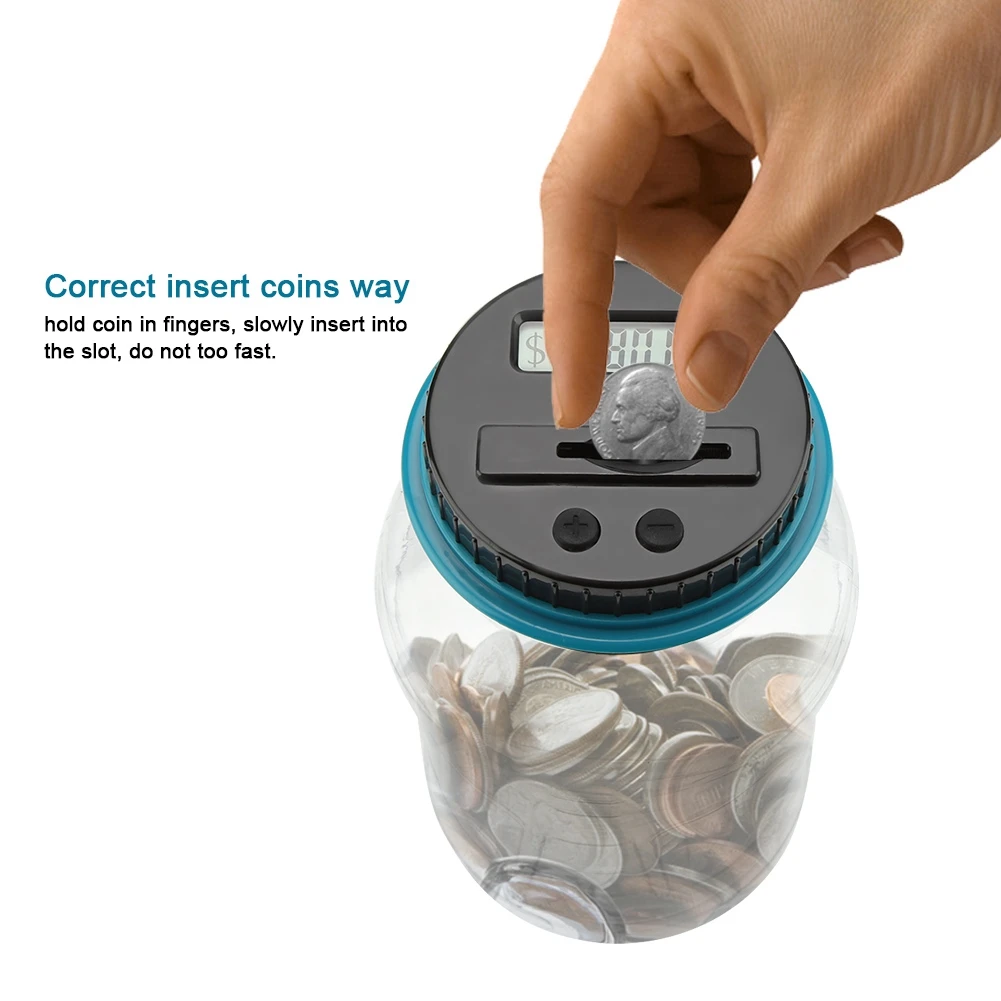 2.5L Piggy Bank Counter Coin Electronic Digital LCD Counting Coin Money Saving Box Jar Coins Storage Box For USD EURO GBP Money