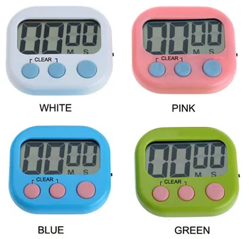 

100pcs LCD Digital Kitchen Countdown Timer Alarm with Stand White Kitchen Timer Practical Cooking Timer Alarm Clock DHL