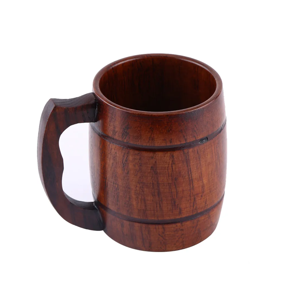 Деревянная пивная кружка практичная деревянная пивная молочная кофейная чайная кружка деревянная кружка для воды с ручкой хорошие для кухни гостиной Деревянные Кружки