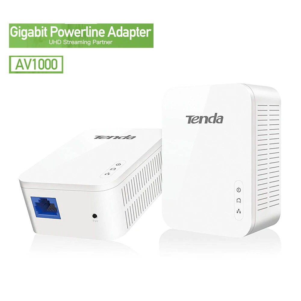 Tenda AV1000 1 пара Gigabit адаптер Powerline до 1000 Мбит/с PH3 Ethernet ПЛК Homeplug для Беспроводной Wi-Fi роутера партнер IPTV AV2 - изображение