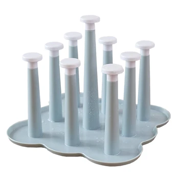 

Cup Holder Creative Living Room Drain Storage Rack Glass Plastic Cup Drain Tray Drying Rack Blue