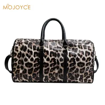 

Fashion Women Sling Shoulder Handbag Large Capacity Leopard Crossbody Travel Bags PU Leather Weekend Duffel Messenger Bag
