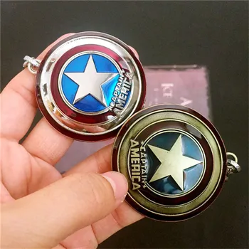

10 pcs/lot captain america shield keychain movie hero Steven Rogers weapon cosplay key ring bag pendant jewelry