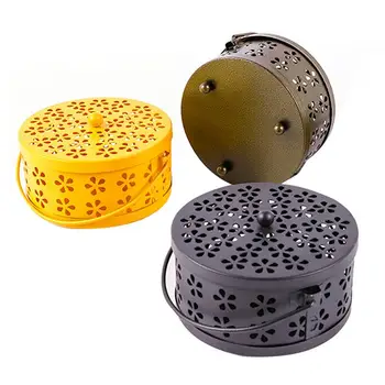 

Metal Hollow Floral Mosquito Coil Holder Case Garden Burner Insect Repellent Box