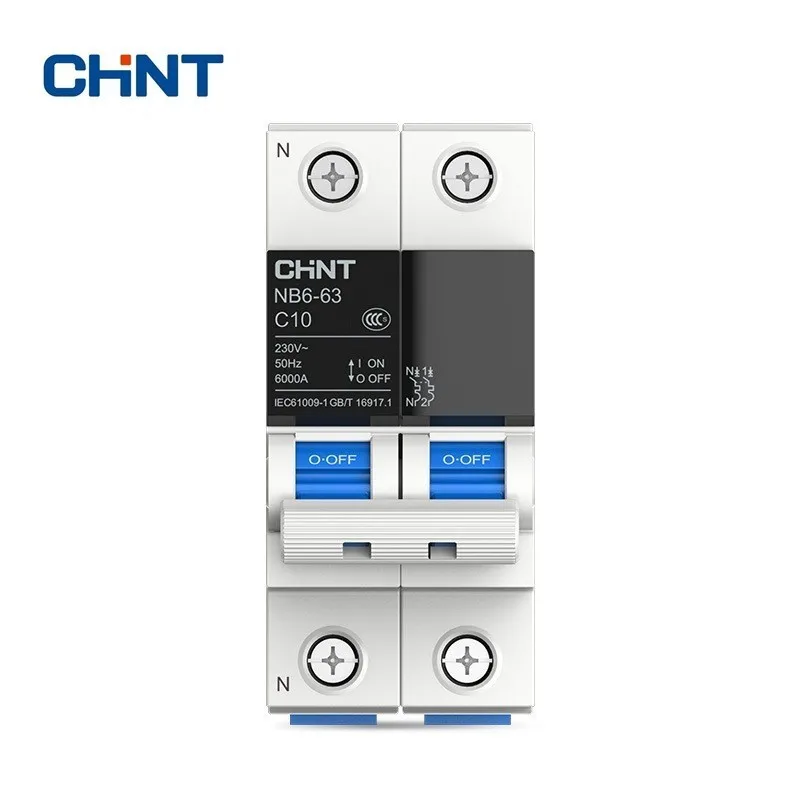 

CHINT Miniature Circuit Breaker Overload Protection NB6-63 1P+N Series Household Air Switch 10A 16A 20A 25A 32A 40A 50A 63A