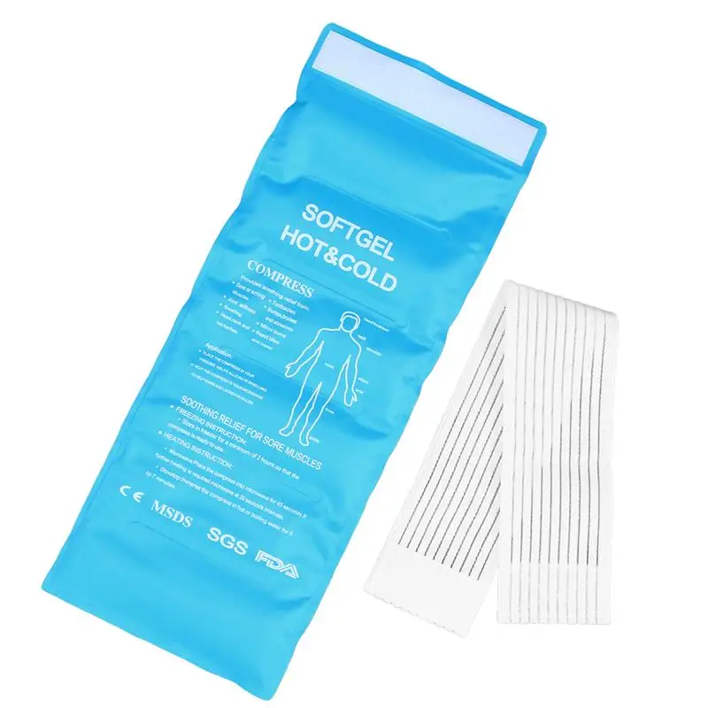 

Reusable Therapy Gel Pack Hot and Cold Pack with Strap Alleviate Joint Muscle Pain for Calves Ankle Waist Shoulder Knee