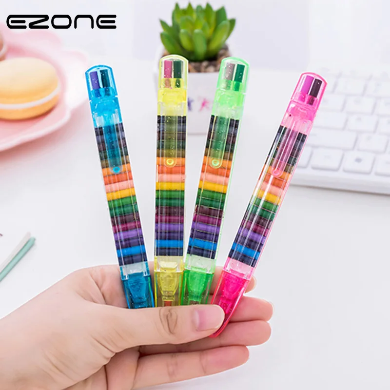 

EZONE 20 Colors Wax CrayonFor Kids Painting Drawing Korean Creative Graffiti Kawaii Pens Art Supply School Reward Office Supply