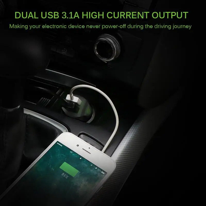DAB Receiver Bluetooth 4.2 FM Transmitter Car Kit Music Player Modulator Dual USB 2.1A Charger Support TF with Antenna