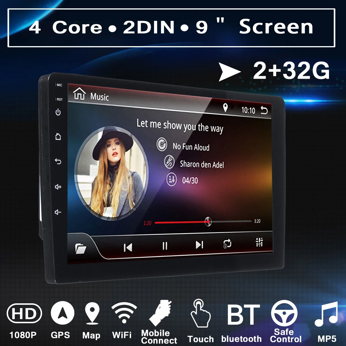 Автомагнитола 9 &quotдля Android 7 1 2 Din Гб + 32 ГБ bluetooth Wi Fi GPS радио видео MP5 плеер навигация