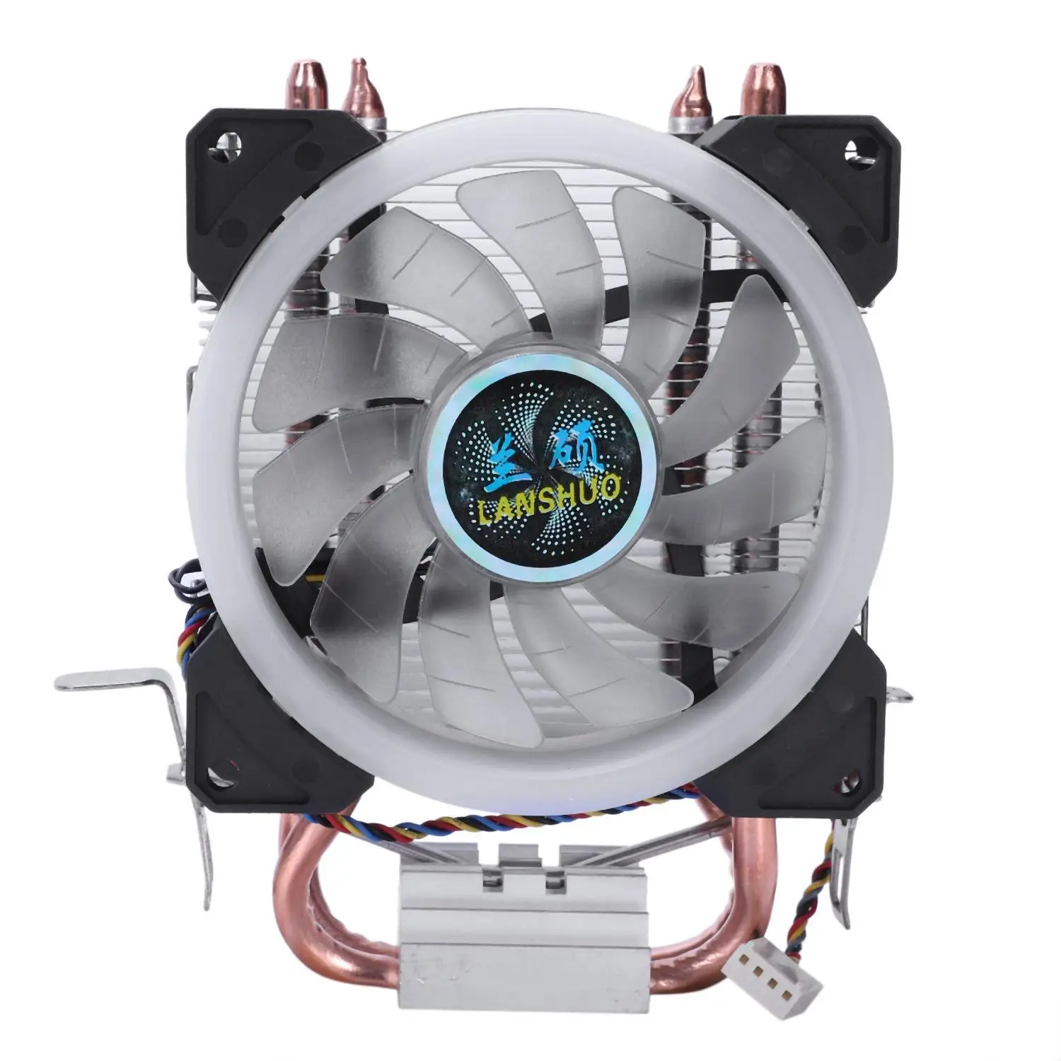 Lanshuo Led Pure Copper 2 Heat Pipe For 1366 1155 775 Intel/Amd Multi-Platform Cpu Radiator 4 Wire With Light One Fans(Five Co | Компьютеры