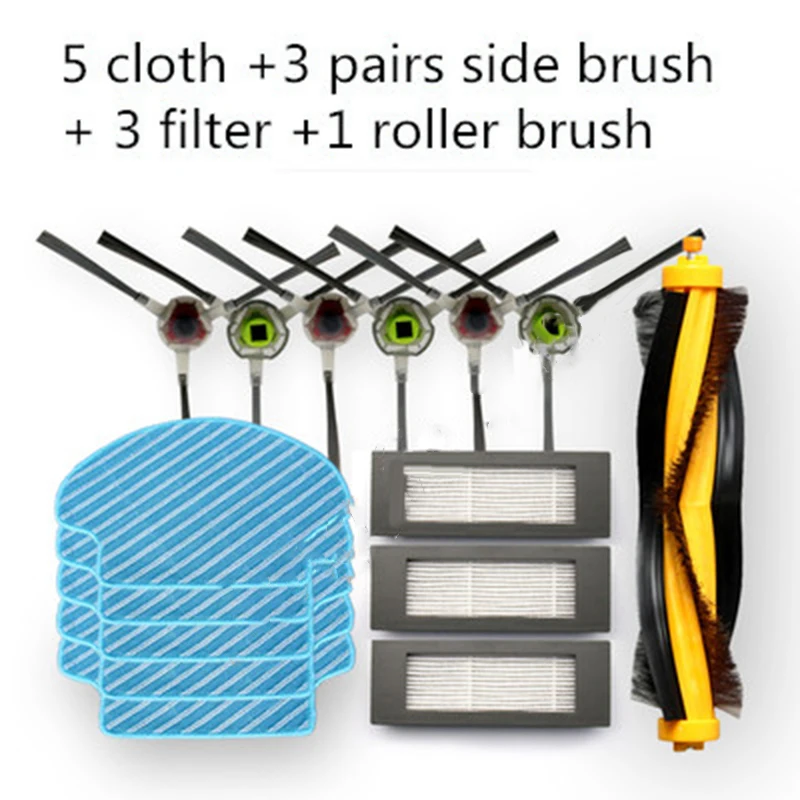 

New Cleaning Filter Mesh Main Brush Side Brushes Sponge For Ecovacs Deebot Vacuum Cleaner Accessories