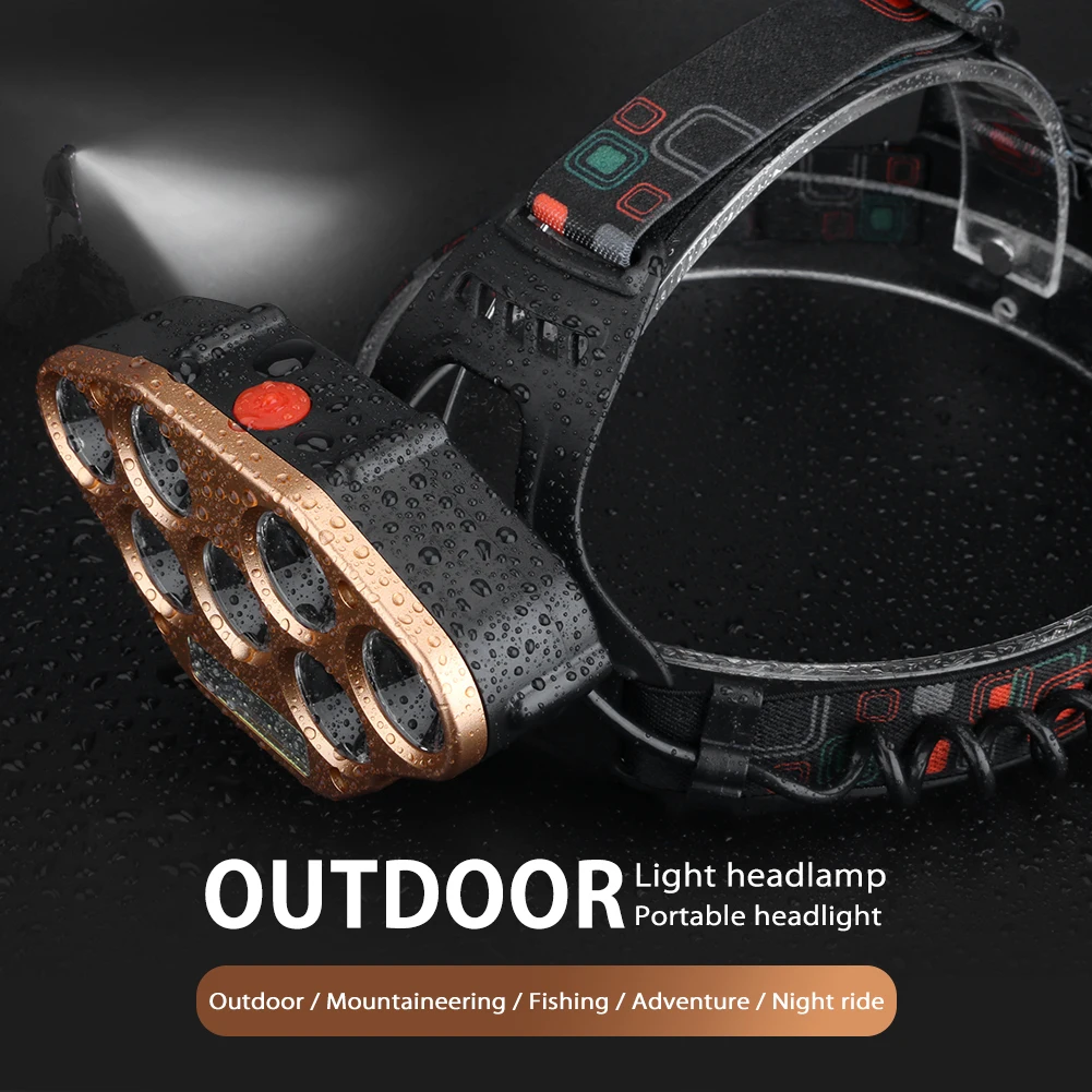 Светодиодный налобный фонарь Sanyi 1 * COB + 7 светодиодный LED головсветильник с 5