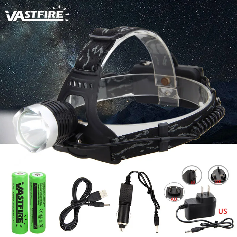 VastFire 10 Вт 1000Lm XM-L T6 светодиодный налобный фонарь USB Перезаряжаемый 200 м дальность облучения Велоспорт фара Кемпинг Рыбалка Головной фонарь