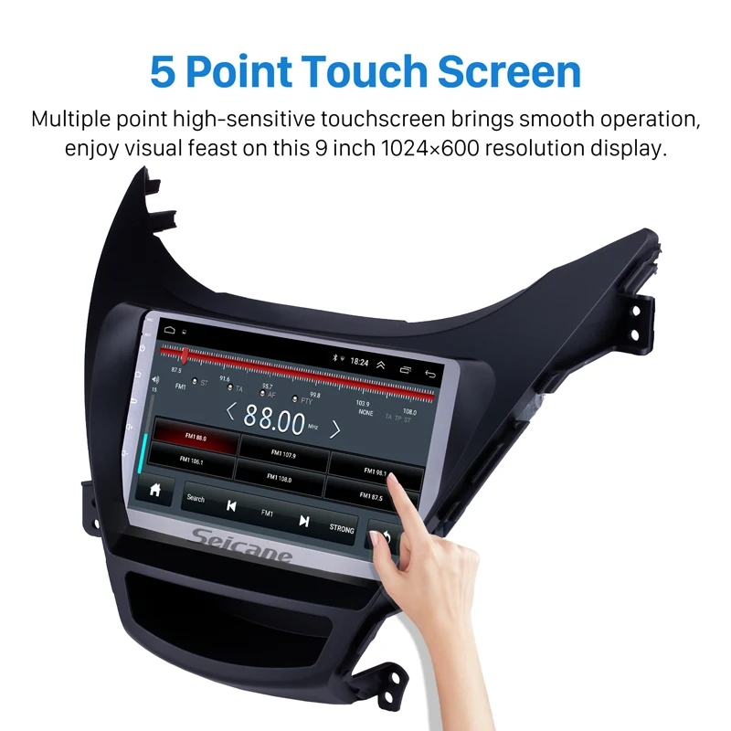 Seicane Android 81 9 pulgadas GPS Navi Bluetooth para 2011 2012 2013 Hyundai Elantra Radio de coche