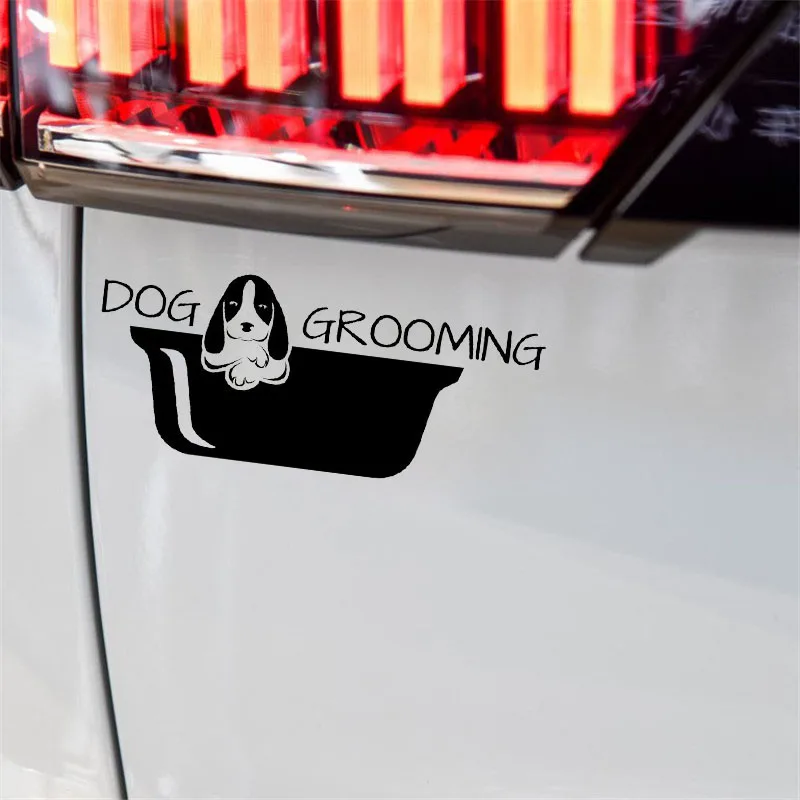 15cm*6cm Dog Grooming Love Bath Car Vinyl Sticker Decals Art Painting Car Stickers Vinyl Decor Decals