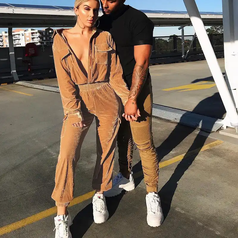 velour one piece jumpsuit womens