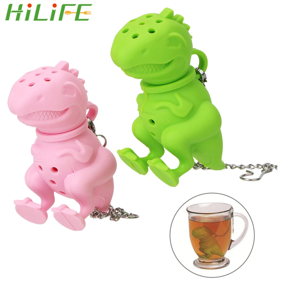 

HILIFE Dinosaur Shape Tea Infuser Herbal Filter Diffuser Creative Teaware Empty Silicone Tea Bags Tea Strainer Kitchen Supplies