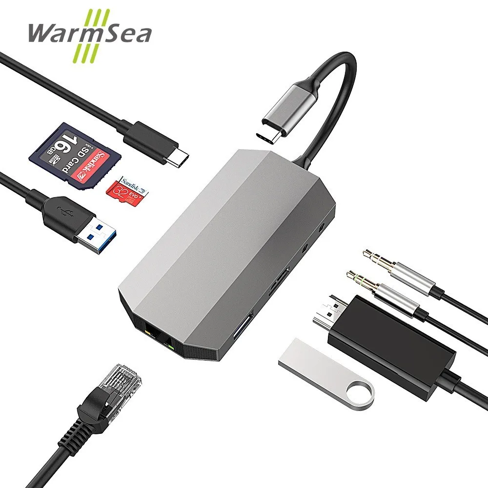 Dex Station para Samsung Nota 8 S8 S9 S8 + USB tipo C HUB de Audio Thunderbolt 3 adaptador con 4 K HDMI 1000 M Ethernet para el MacBook Pro - 1