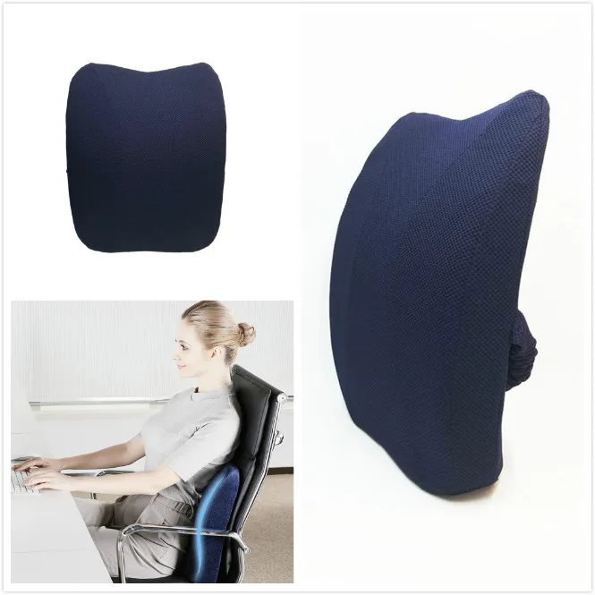 

Lumbar Support Cushion Pillow for Pain Relief Posture Correction for Office Chair Car Seat (Navy Blue)