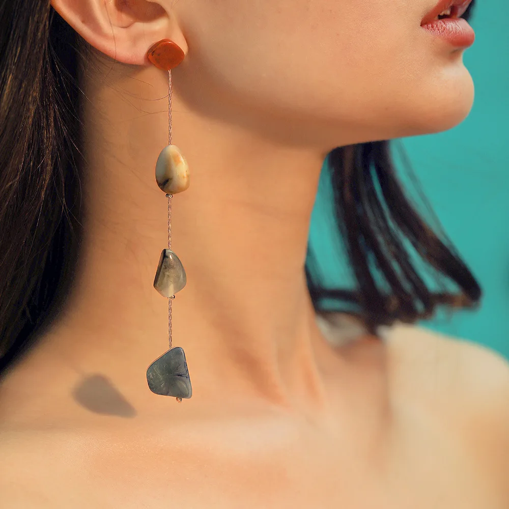 

Long Tassel Beads Earrings Women Dangle Drop Earring Geometric Resin Beads Stone Bohemia Ethnic Vintage Indian Jewelry DDE081