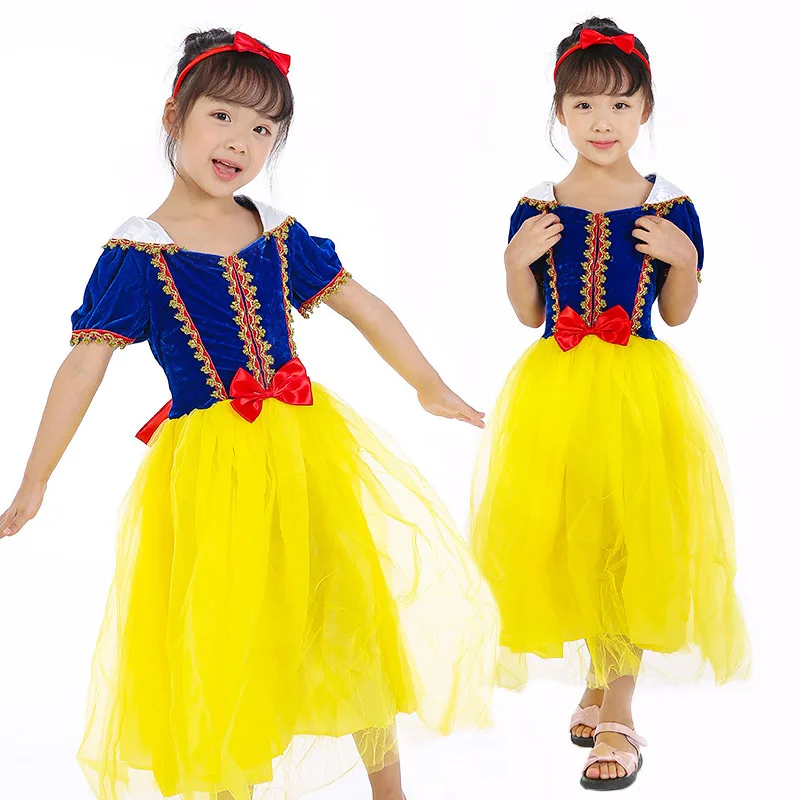 

Snow White Dress Girl Kids Snow White Cosplay Costume Snow White Dresses Children Halloween Costume Snow White Party Supplies