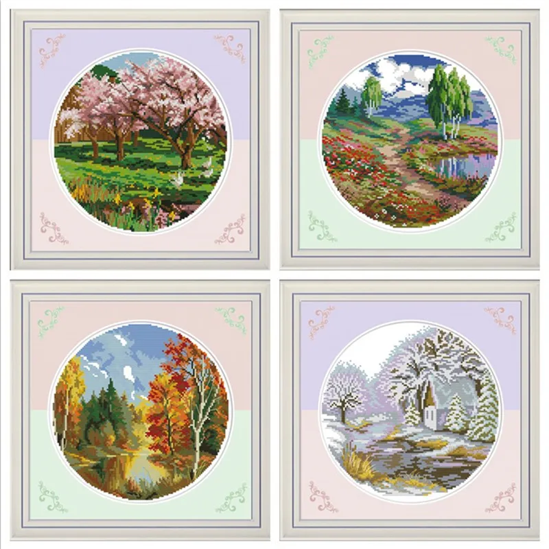 

Cross Stitch Kits Cross Stitch Patterns Water Soluble Canvas Cross Stitch Flower Bead Cross Stitch Needlework Spring Autumn DIY