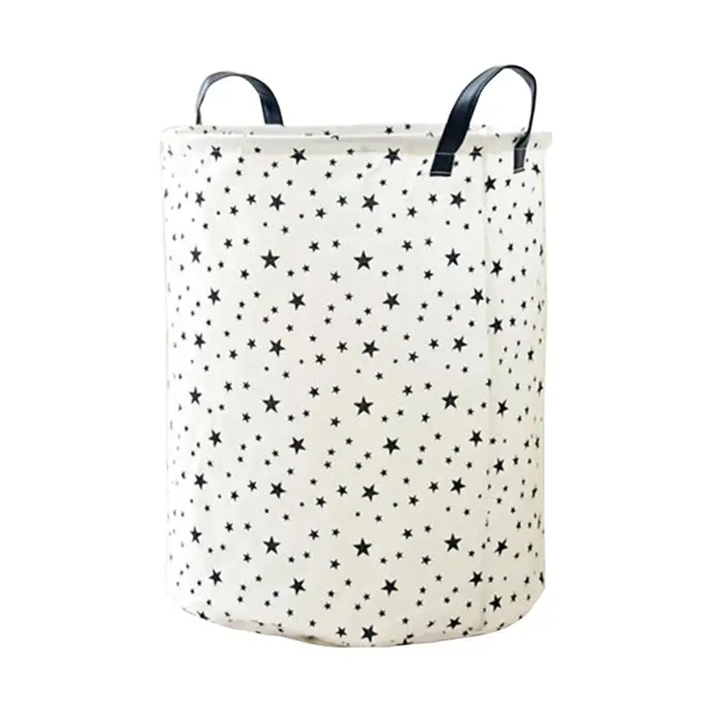 

1 PC Portable Laundry Hamper Japanese Style Cotton And Linen Sundries Storage Basket Dirty Clothes Storage Organizer(Stars)
