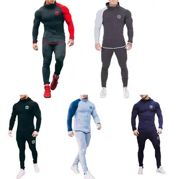 

Sports Fitness Muscle Brothers Sportswear Men's Trousers Long Sleeve Night Running Suit Training Tights Cycling Set