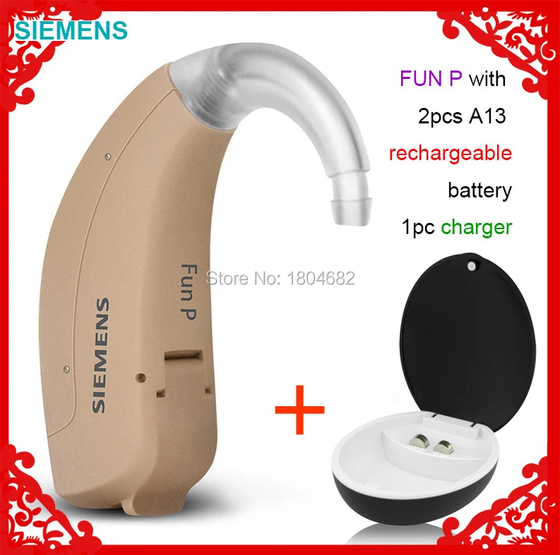 

Siemens Fun P 6 Channels Hearing Aid Ear Aids Mini BTE Digital Wireless Sound Amplifiers ear care Elderly Moderate Severe Loss