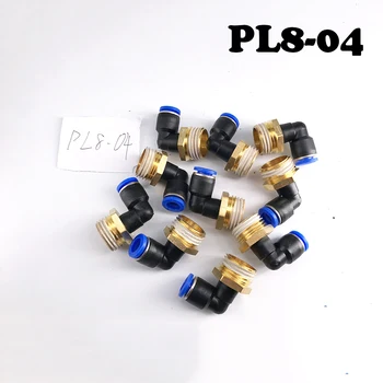 

Free Shipping 20Pcs/lot PL8-04 8mm to 1/2'' Pneumatic quick connection L type thread through.