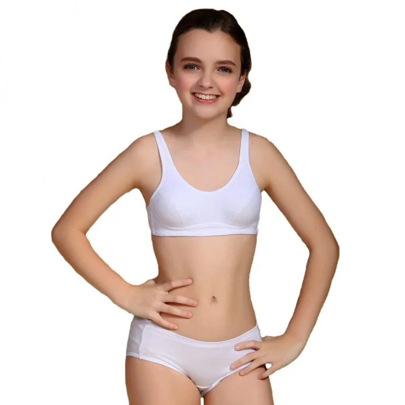

Tsfit-Land Puberty Girls Kids Padded Bras And Matching Pants Sets Kids Training Underwear Sets S1014