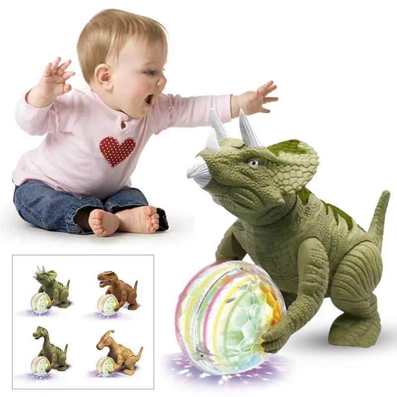 

Electric interactive Dinosaurs Toys Walking Fire Dragon Dinosaurs Lighting Screaming Triceratops For Games Kids Birthday Gift