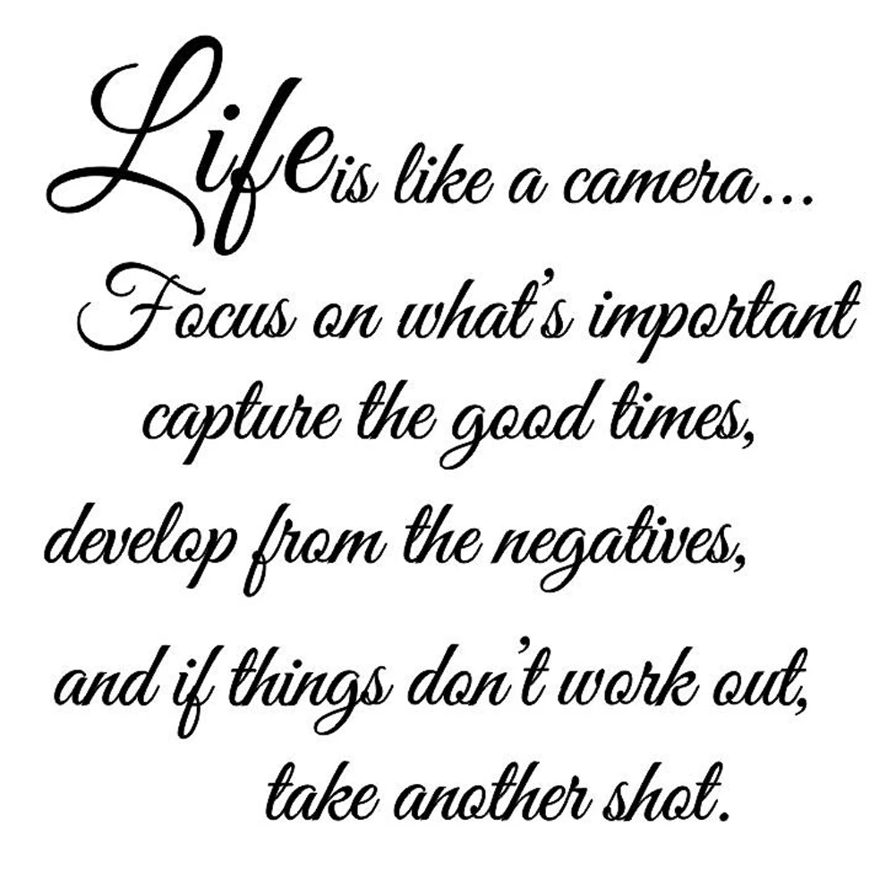 

Hot sale-Wall Decal Quote Wall Saying Wall Vinyl Stickers Living Room Decals Decor(life is like a camera)