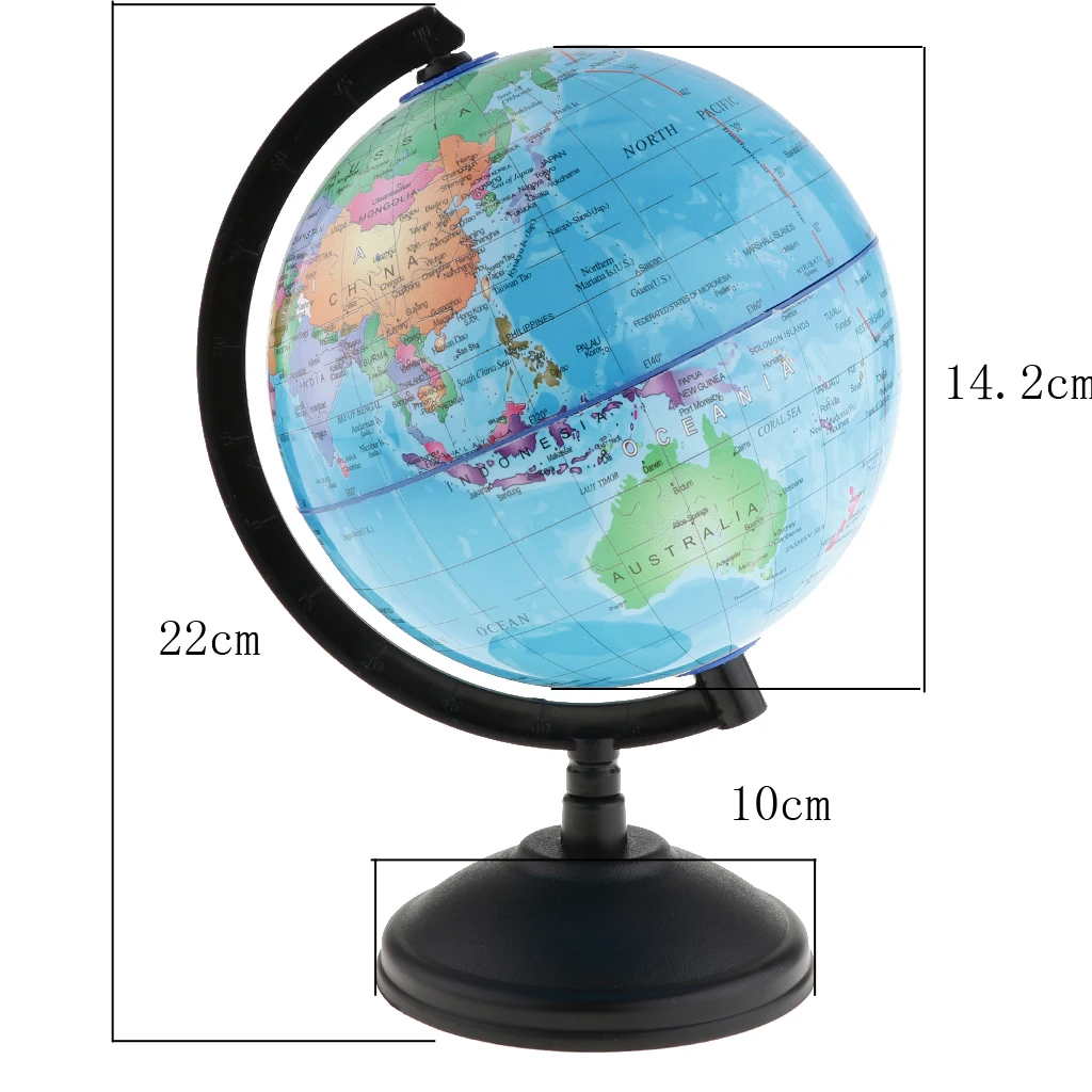 

14cm LED Light World Earth Globe Map Geography Educational Study Toy Home Learning Kit With Stand Home Table Decor Gift For Kids