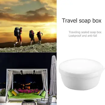 

Round Shape Soap Box Shower Plate Hiking Bathroom Home Case Container Travel Holder Portable Business Trip Soap Organizer
