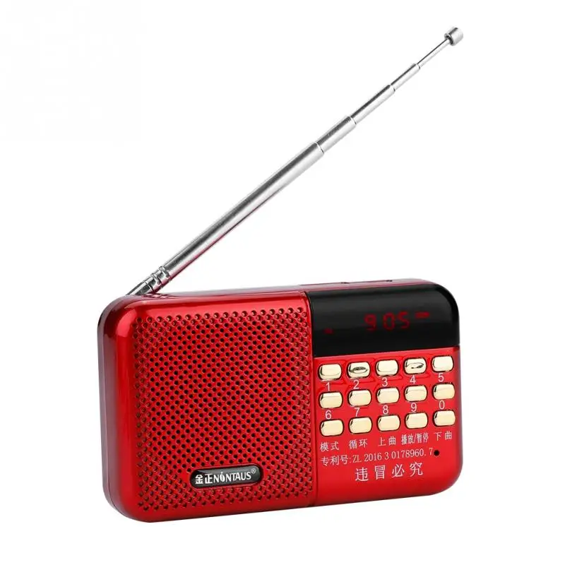 

VBESTLIFE Poratble FM Radio Digital LCD USB Stereo Noise Canceling Music Speaker Player Radio Support TF SD Memory Card U Disk