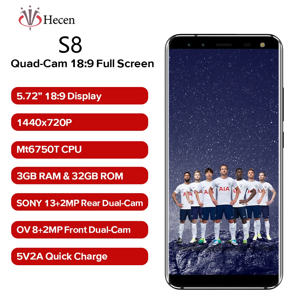 Leagoo S8 18:9 Display 5.7''HD MT6750T Octa Core Android 7.0 3GB RAM 32GB ROM Fingerprint 13MP 4 Cameras Mobile Phone | Мобильные