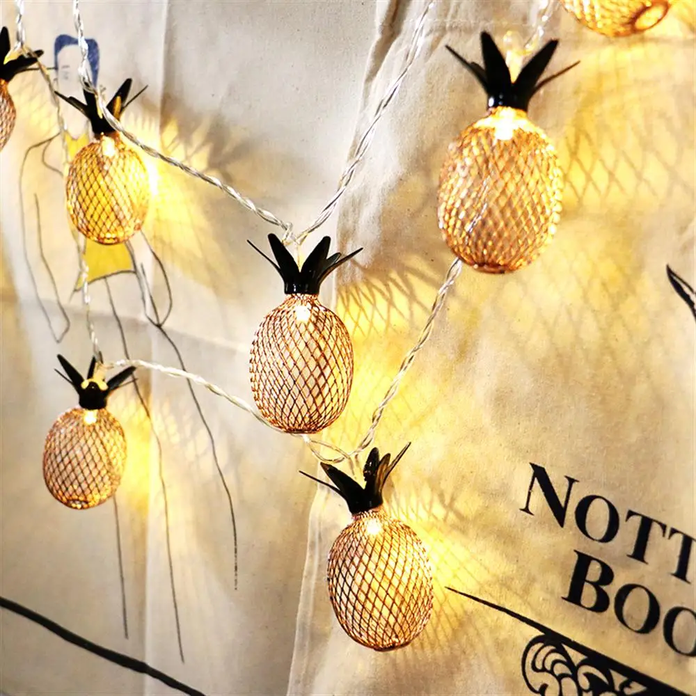 

Pineapple String Light Rose Gold Led Lamp For Home Decoration Halloween holiday string Christmas Wedding Scene