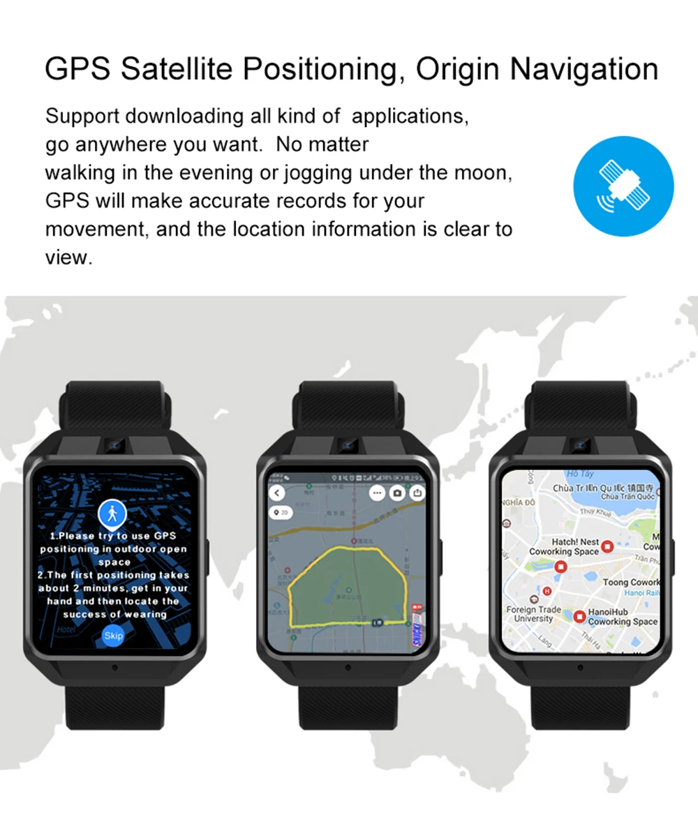 Microwear H5 GPS Smart Watch Phone 1.1GHz 1G RAM+8G ROM Heart Rate Monitor Smartwatch Android 6.0 Sim 2MP Camera Wearable Device