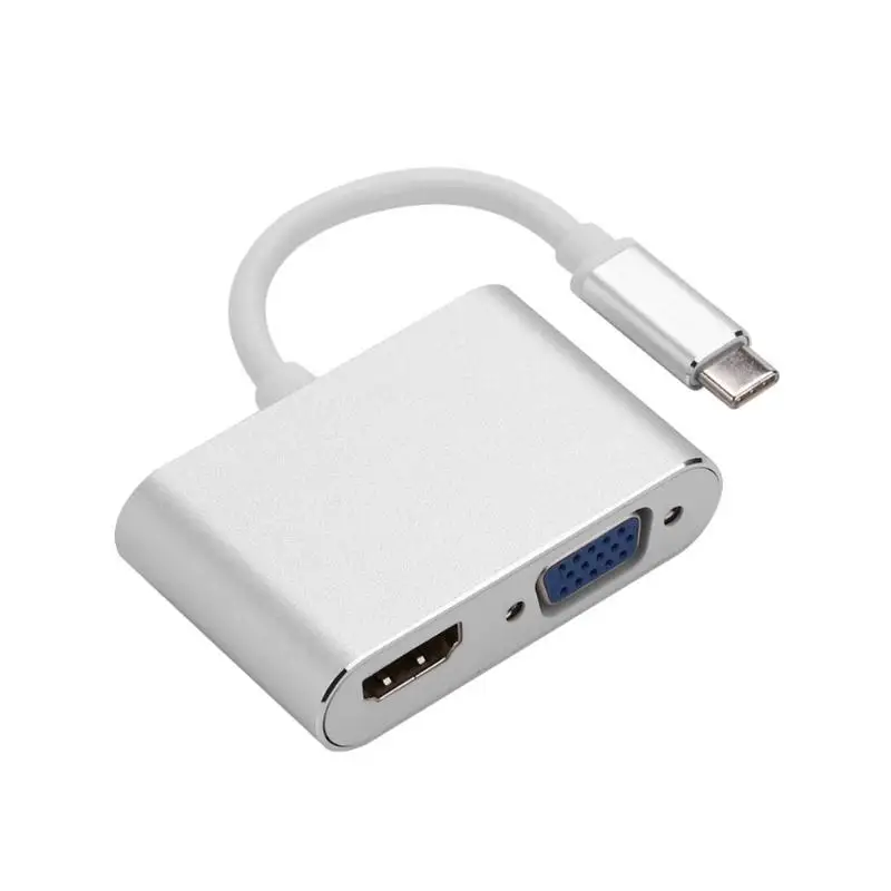 USB Type C to HDMI VGA Adapter Male to Female Type-C Converter Audio Video Cable for Macbook pro ChromeBook USB-C phone Tablet USB Type C to HDMI VGA Adapter Male to Female Type-C Converter Audio Video Cable for Macbook pro ChromeBook USB-C phone Tablet