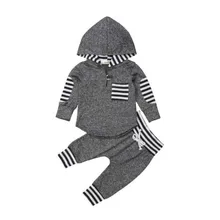 Брендовый теплый свитер для маленьких мальчиков и девочек+ длинные штаны Одежда для новорожденных спортивный костюм размер От 0 до 3 лет