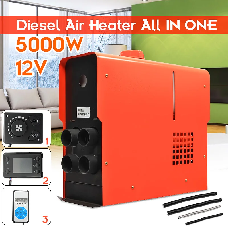 

All In One 5KW 12V Integration 4 Holes Air Diesels air parking heater Knob / LCD/ digital switch Car Heater