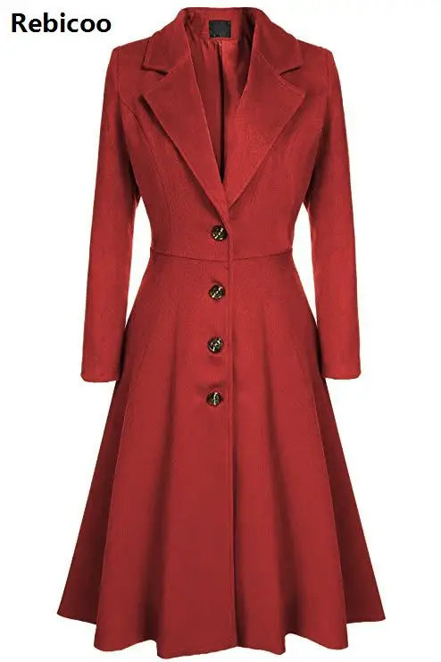 Зима Весна крутое женское одноцветное однобортное Удлиненное пальто Верхняя одежда шерстяное пальто размера плюс 3XL 3 цвета