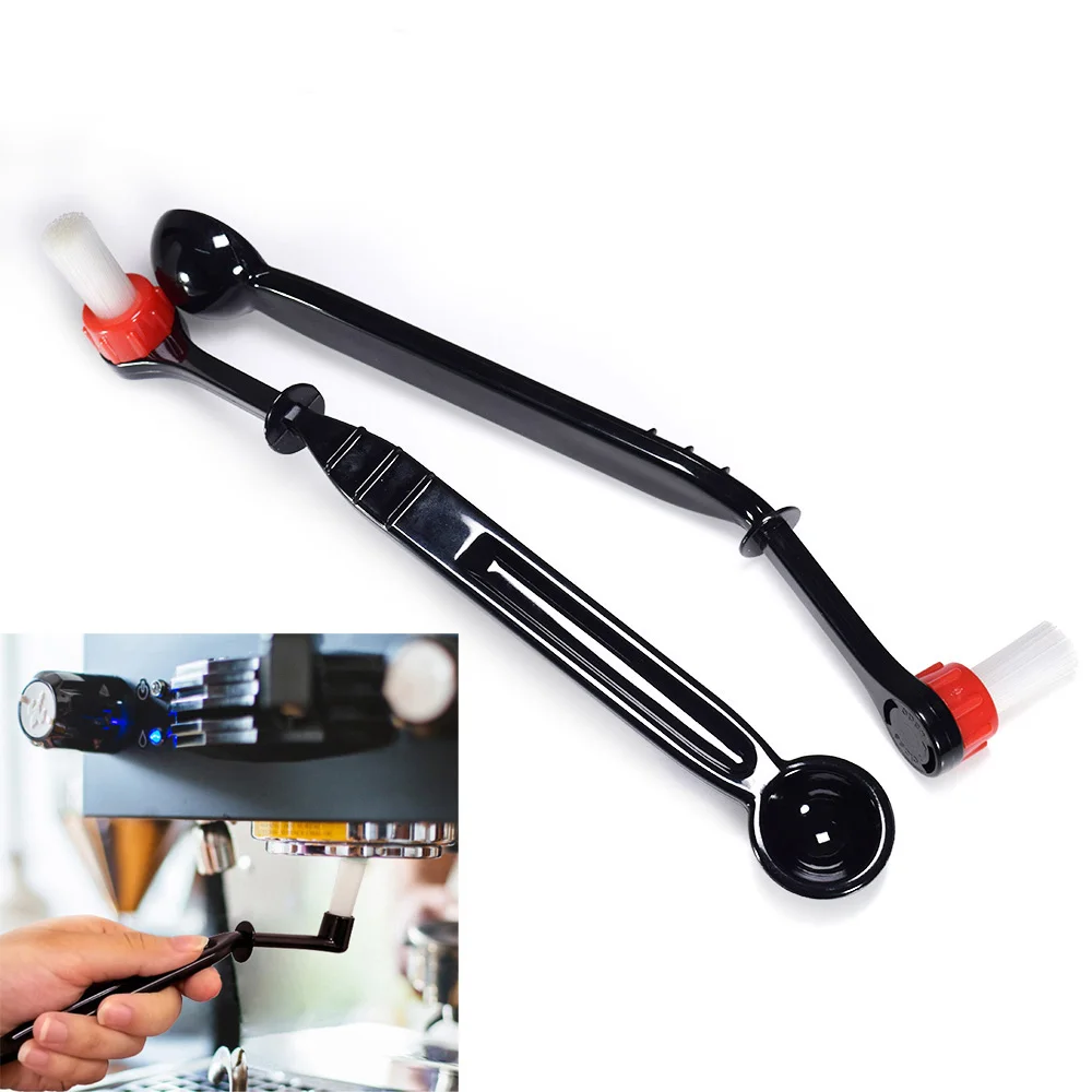 

2 In 1 Coffee Machine Brush Nylon Espresso Coffee Grinder Brushes Coffee Spoon Machine Group Head Kitchen Tools