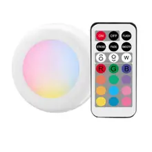 RGB, 16 цветов 3 режима светодиодный светильник для шкафа беспроводной датчик касания с регулируемой яркостью под шкафом свет светодиодный шайба Свет для шкафа Ночная подсветка