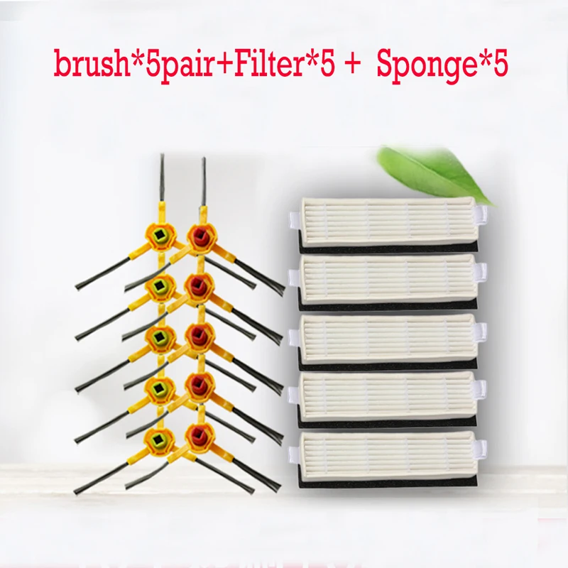 Robot Vacuum Cleaner Side Brush +Filters Set For Slim DA60 Ecovacs Deebot Robot Vacuum Cleaner Side Brush +Filters Set For Slim DA60 Ecovacs Deebot