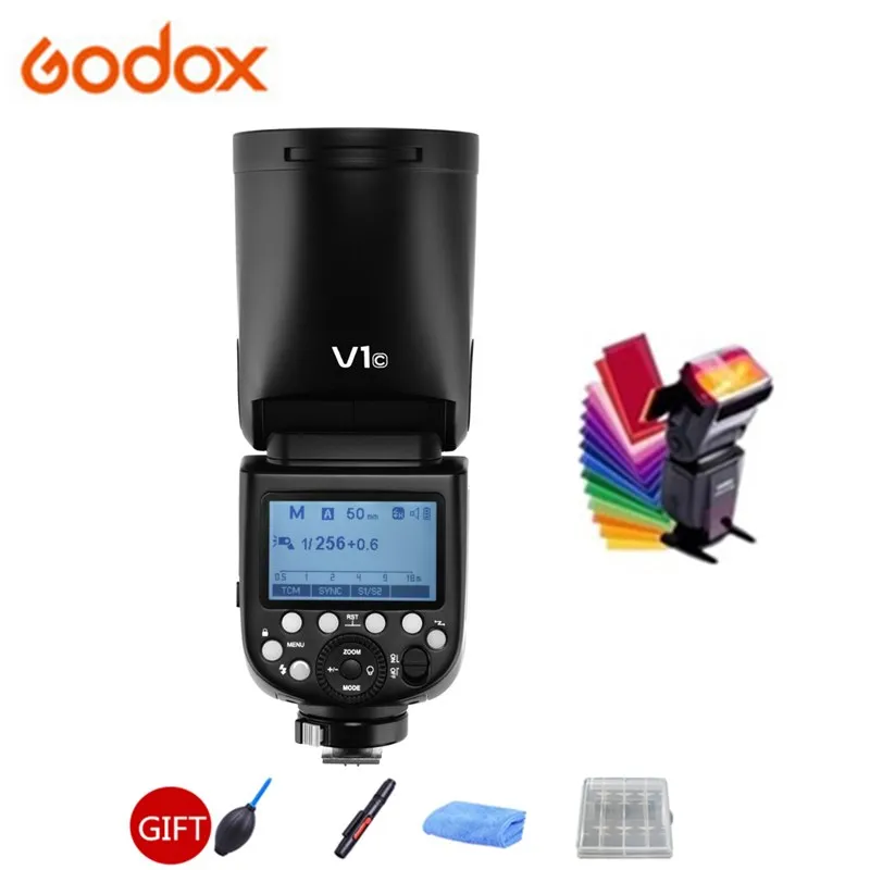 Предпродажа Godox V1 76W круглая Вспышка Speedlite V1C V1N V1S ttl 1/8000s HSS 2600mAh литий-ионный аккумулятор+ XPRO-C/N/S для sony Canon NikoN