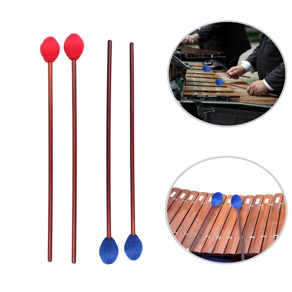 Высококачественная пряжа средней жесткости Marimba Mallets синяя красная нейлоновая пряжа головка для Marimbas Vibes Vibraphone Percussion аксессуары