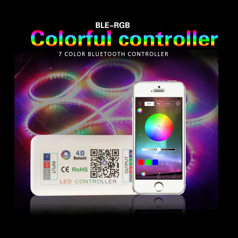 

5V 12V 24V RGB Controller Remote Bluetooth LED Contrller For Led Strip Light RGB Music Sound Activated LED Controller SMD 5050